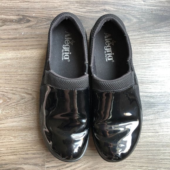 Alegria Black Patent Leather Loafers - Picture 1 of 8